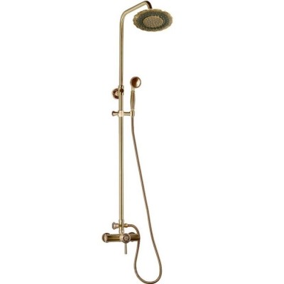 Душевая стойка Bronze de Luxe 10118/1DF  для ванной и душа одноручковый без излива, лейка двойной цветок