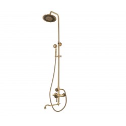 Душевая стойка Bronze de Luxe  для ванной и душа одноручковый длинный (25см) излив, лейка двойной цветок 10120DDF
