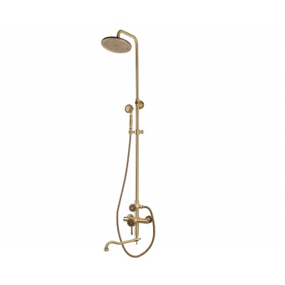 Душевая стойка Bronze de Luxe  для ванной и душа одноручковый длинный (25см) излив, лейка круг 10120DR