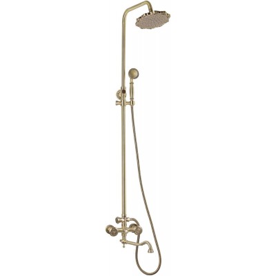 Душевая стойка Bronze de Luxe  для ванной и душа двухручковый длинный (25см) излив, лейка цветок 10121DF/1