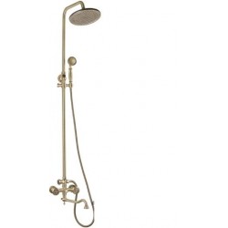 Душевая стойка Bronze de Luxe  для ванной и душа двухручковый длинный (25см) излив, лейка круг 10121DR