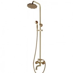 Душевая стойка Bronze de Luxe  для ванной и душа двухручковый средний излив, лейка двойной цветок 10121PF/1