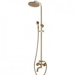 Душевая стойка Bronze de Luxe  для ванной и душа двухручковый средний излив, лейка круг 10121PR