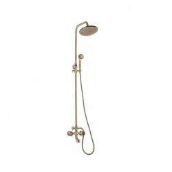 Душевая стойка Bronze de Luxe  для ванной и душа двухручковый короткий (10см) излив, лейка круг 10121R