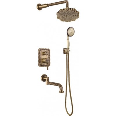 Душевая стойка Bronze de Luxe  для ванной и душа одноручковый встраиваемый, лейка цветок 10137F