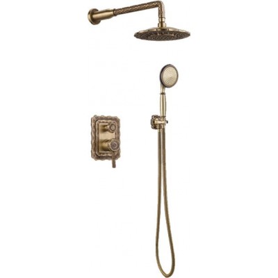 Душевая стойка Bronze de Luxe  для ванной и душа одноручковый встраиваемый, лейка двойной цветок 10138DF