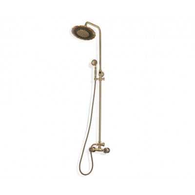 Душевая стойка Bronze de Luxe 10118DF для ванной и душа двухручковый без излива, лейка двойной цветок