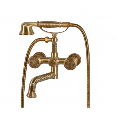 Душевая стойка Bronze de Luxe  для ванной двухручковый со средним изливом. 10119Р